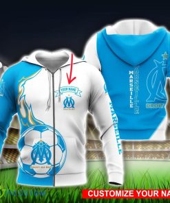 Olympique Marseille Custom Name 3D Hoodie Unisex Sport Team Gift Product Photo 1