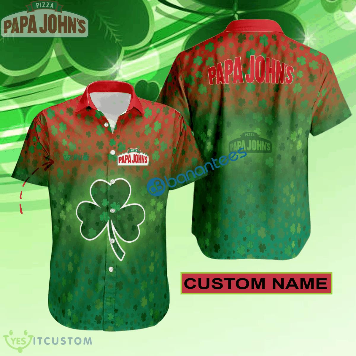 Papa John's Pizza Hawaiian Shirt Logo Brand Design Patrick Day Custom Name 2 papa johns pizza hawaiian shirt logo brand design patrick day custom name