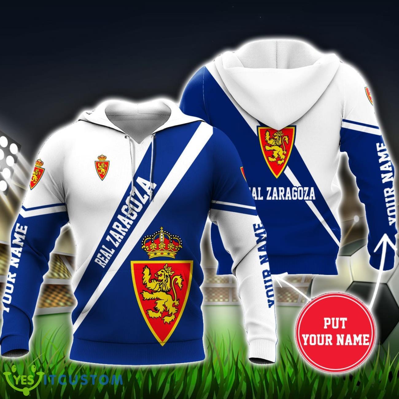 Real Zaragoza Custom Name 3D Hoodie Unisex Sport Team Gift 5 Real Zaragoza Custom Name 3D Hoodie Unisex Sport Team Gift Product Photo 2