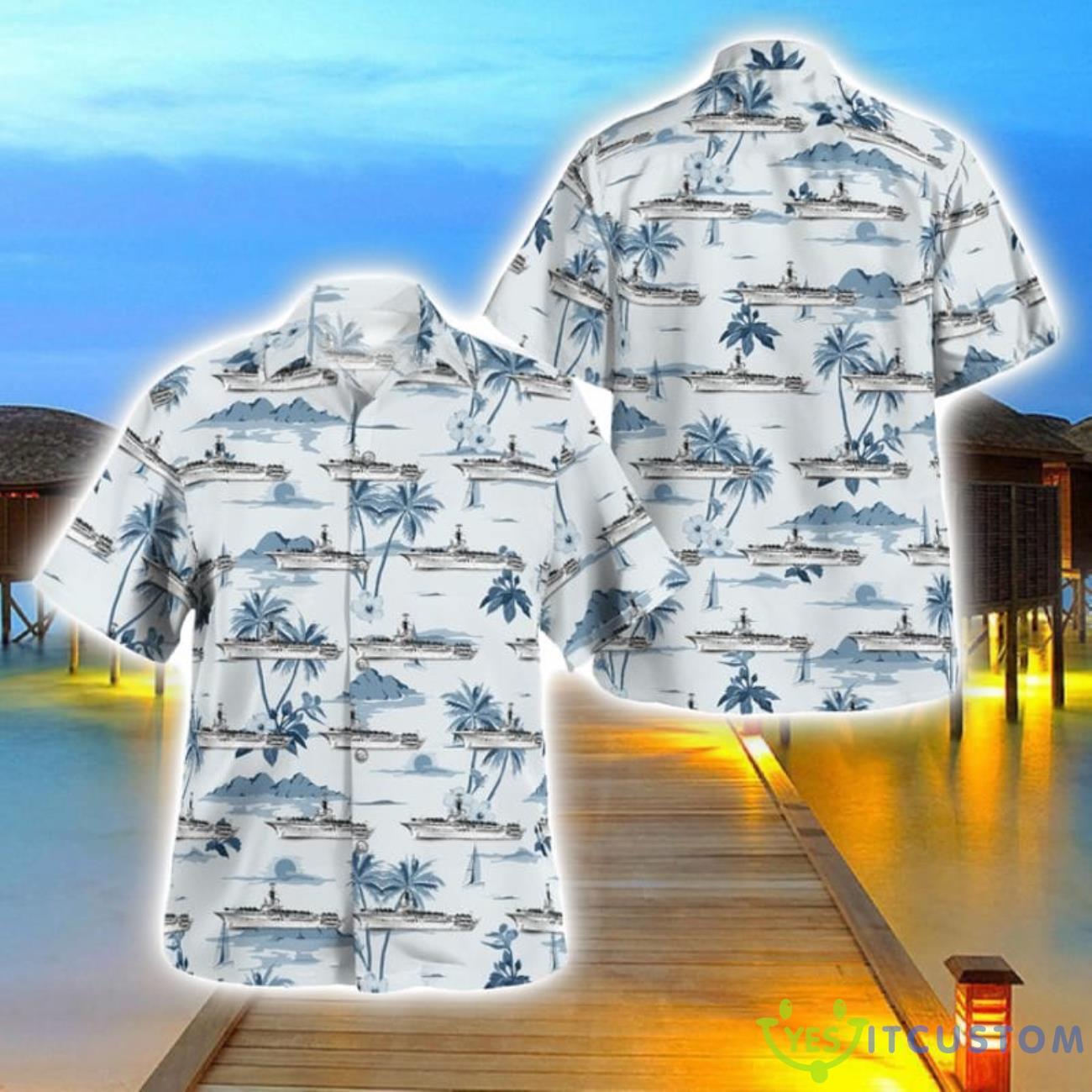 RN HMS Albion (R07) Centaur-class Aircraft Carrier Hawaiian Shirt 2 RN HMS Albion (R07) Centaur-class Aircraft Carrier Hawaiian Shirt Product Photo 1