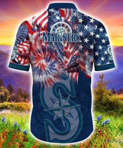 Seattle Mariners MLB Flower Hawaiian Shirt Independence Day Gift For Fans Football Shirts Product Photo 2