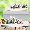 Softball Girl Low Top Shoes Style Gift Idea Handcrafted Multifunctional Low Top Canvas Shoes Product Photo 1