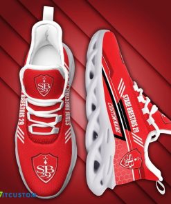 Stade Brestois 29 Logo Custom Name Pattern 3D Spors Shoes New For Fans Gift Chunky Sneakers - Stade Brestois 29 Logo Custom Name Pattern 3D Max Soul Sneaker Shoes_2