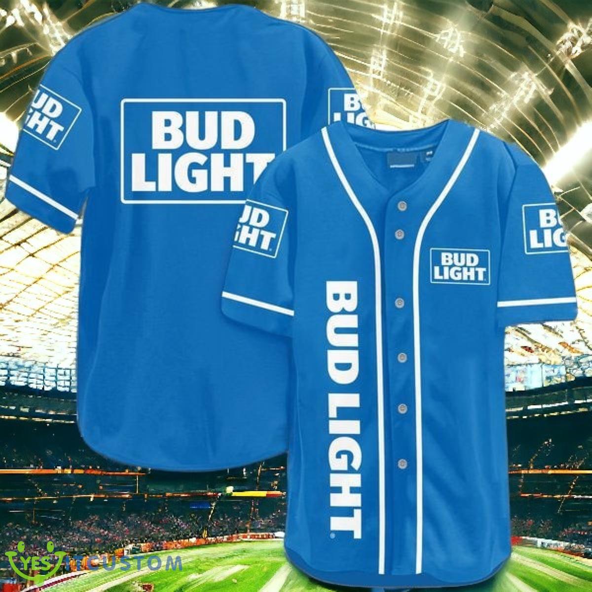 Azure Bud Light Jersey Baseball Shirt Impressive Gift 3 Azure Bud Light Jersey Baseball Shirt Impressive Gift Product Photo 1