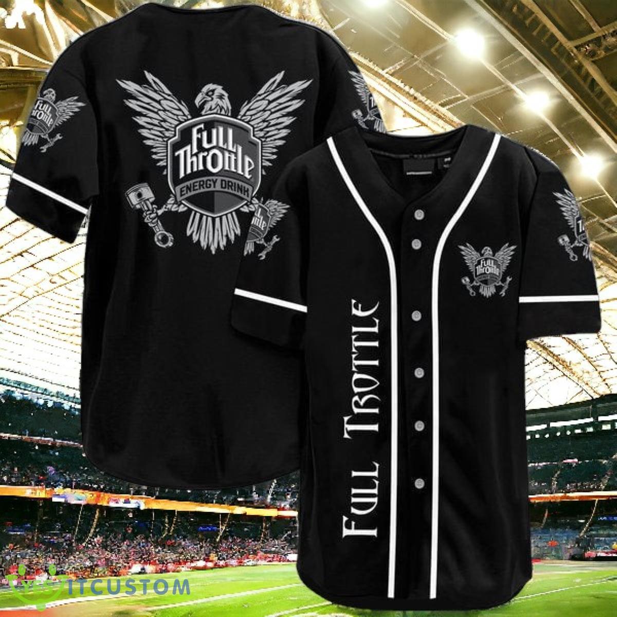 Black Full Throttle Jersey Baseball Shirt Impressive Gift 3 Black Full Throttle Jersey Baseball Shirt Impressive Gift Product Photo 1