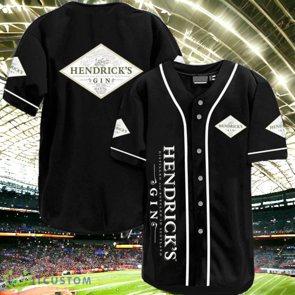 Black Hendrick's Gin Jersey Baseball Shirt Impressive Gift 3 black hendricks gin jersey baseball shirt impressive gift