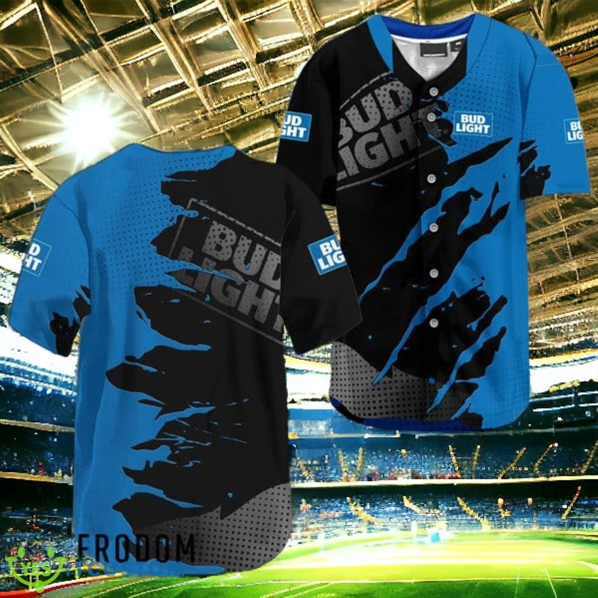 Bud Light Metal Crack Pattern Jersey Baseball Shirt Impressive Gift 3 Bud Light Metal Crack Pattern Jersey Baseball Shirt Impressive Gift Product Photo 1