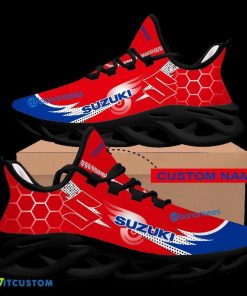 Custom Name Motorcycle Suzuki Logo Hexagonal Max Soul Sneakers New Gift Running Sports Shoes 3 Custom Name Motorcycle Suzuki Logo Hexagonal Max Soul Sneakers New Gift Running Sports Shoes - Custom Name Motorcycle Suzuki Logo Hexagonal Pattern Max Soul Shoes Photo 2