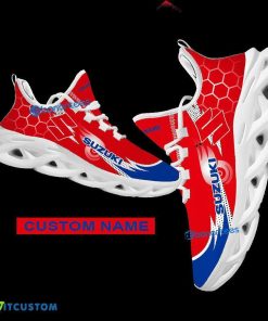 Custom Name Motorcycle Suzuki Logo Hexagonal Max Soul Sneakers New Gift Running Sports Shoes - Custom Name Motorcycle Suzuki Logo Hexagonal Pattern Max Soul Shoes Photo 1