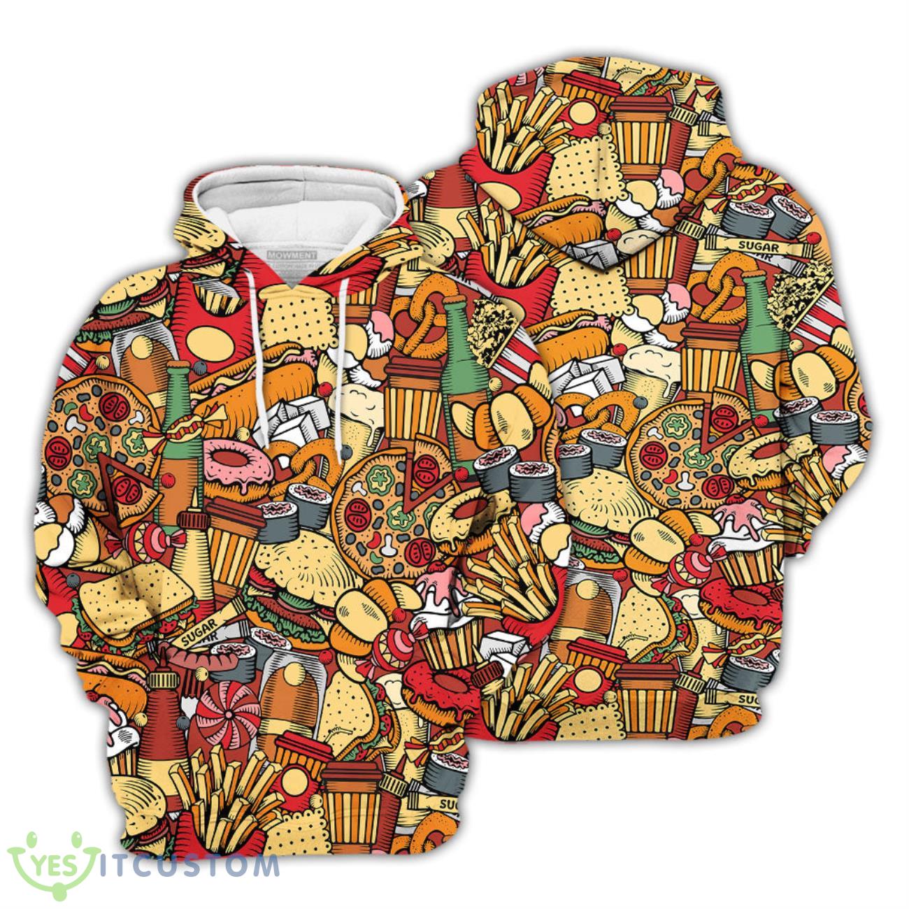 Donut Unisex Hoodie Fast Food Seemless Doodle Unisex Hoodie Cute Beach Themed Gifts 2 Donut Unisex Hoodie Fast Food Seemless Doodle Unisex Hoodie Cute Beach Themed Gifts Product Photo 1