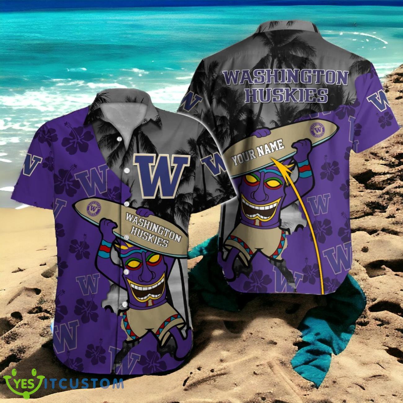 Exclusive Custom Name Washington Huskies Hawaiian Shirt A Unique Gift for Fans 2 Exclusive Custom Name Washington Huskies Hawaiian Shirt A Unique Gift for Fans Product Photo 1