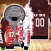 Kansas City Chiefs Travis Kelce 00 NFL Team Afc Championship Red Jersey Style Gift With Custom Name And Number For Chiefs Fans Fleece Hoodie 3D All Over Print Product Photo 1