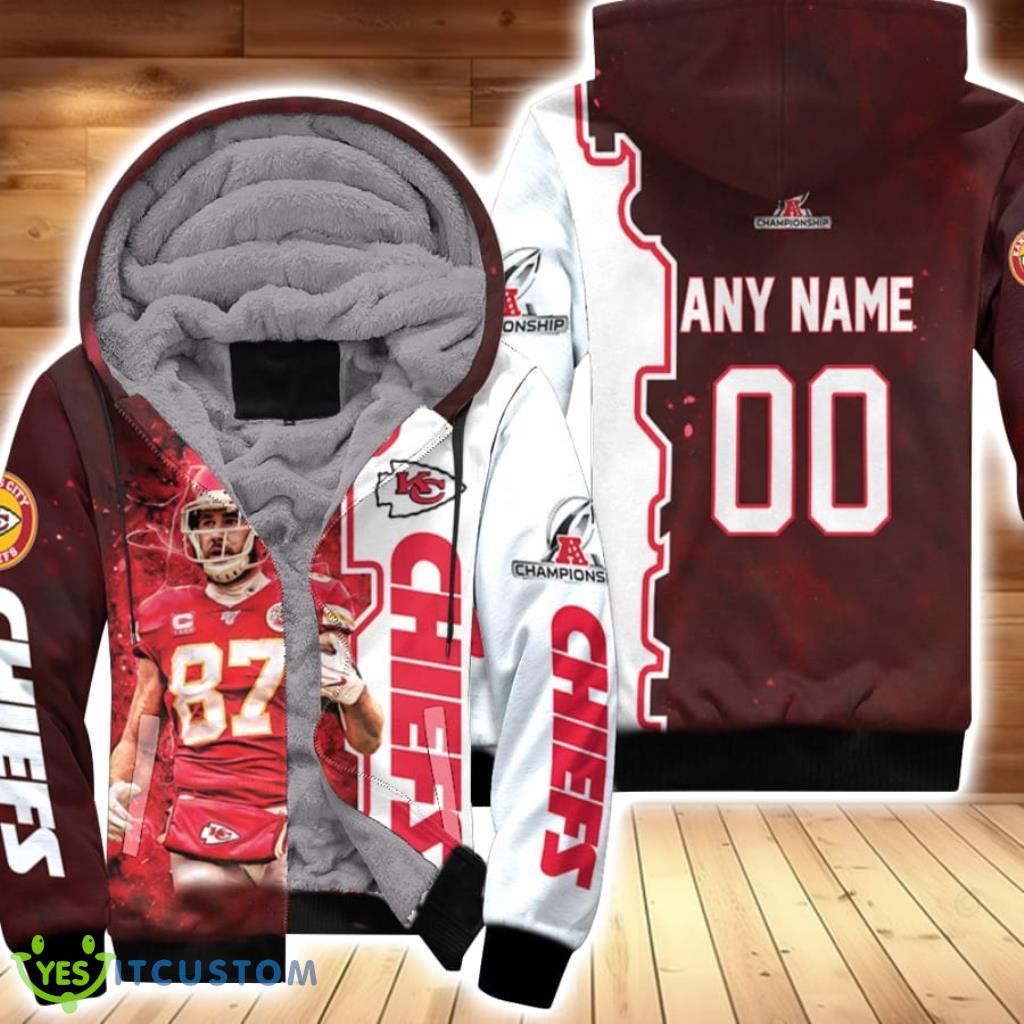Kansas City Chiefs Travis Kelce 00 NFL Team Afc Championship Red Jersey Style Gift With Custom Name And Number For Chiefs Fans Fleece Hoodie 3D All Over Print 6 Kansas City Chiefs Travis Kelce 00 NFL Team Afc Championship Red Jersey Style Gift With Custom Name And Number For Chiefs Fans Fleece Hoodie 3D All Over Print Product Photo 1