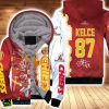 Kansas City Chiefs Travis Kelce 87 Afc Championship Red Jersey Style Gift For Chiefs Fans Kelce Fans Fleece Hoodie 3D All Over Print Product Photo 1