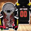 Kansas City Chiefs Tyreek Hill 00 Any Name Afc Championship Black Jersey Style Gift With Custom Name And Number For Chiefs Fans Fleece Hoodie 3D All Over Print Product Photo 1