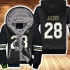 Las Vegas Raiders Josh Jacobs 28 Salute To Service Vapor Black Jersey 3D Allover Designed Gift For Raiders Fans Fleece Hoodie 3D All Over Print Product Photo 1