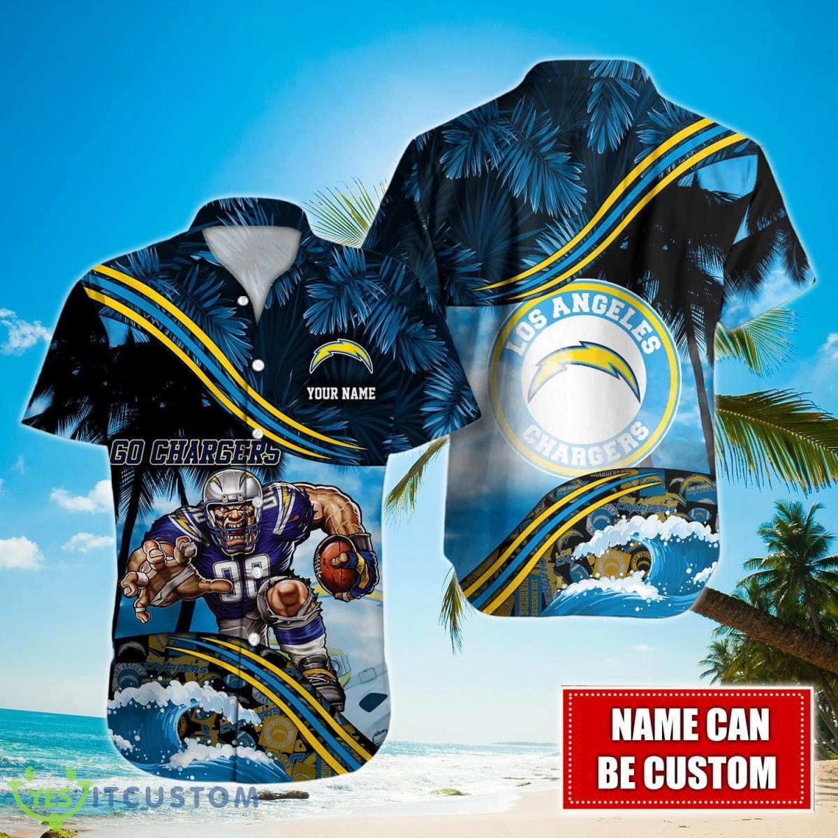Los Angeles Chargers NFL Hawaiian Shirt Custom Name Best Gift 2 Los Angeles Chargers NFL Hawaiian Shirt Custom Name Best Gift Product Photo 1