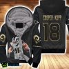 Los Angeles Rams Cooper Kupp 18 NFL Legendary Captain Black Gold Edition Fans Fleece Hoodie 3D All Over Print Product Photo 1