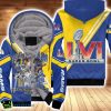 Los Angeles Rams Super Bowl Afc Champion Blue Fans Fleece Hoodie 3D All Over Print Product Photo 1
