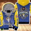 Los Angeles Rams Super Bowl Lvi Champions Logo Team Signatures Blue Royal Fans Fleece Hoodie 3D All Over Print Product Photo 1