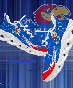 NCAA Kansas Jayhawks Hexagonal Pattern Chunky Sneaker Gift For Big Fans Max Soul Shoes Personalized - Personalized NCAA Kansas Jayhawks Hexagonal Pattern Max Soul Shoes Photo 1