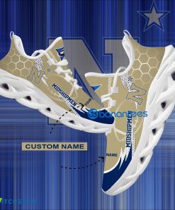 NCAA Navy Midshipmen Hexagonal Pattern Chunky Sneaker Gift For Big Fans Max Soul Shoes Personalized - Personalized NCAA Navy Midshipmen Hexagonal Pattern Max Soul Shoes Photo 1
