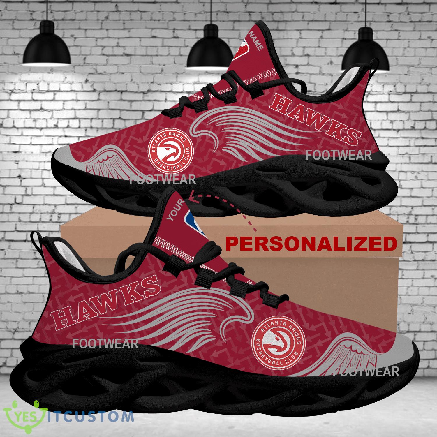 Personalized Atlanta Hawks New Wings Arrow Pattern Max Soul Shoes Running Sneaker Curate 6 Personalized Atlanta Hawks New Wings Arrow Pattern Max Soul Shoes Running Sneaker Curate - NBA Atlanta Hawks New Wings Arrow Pattern Max Soul Shoes Photo 2