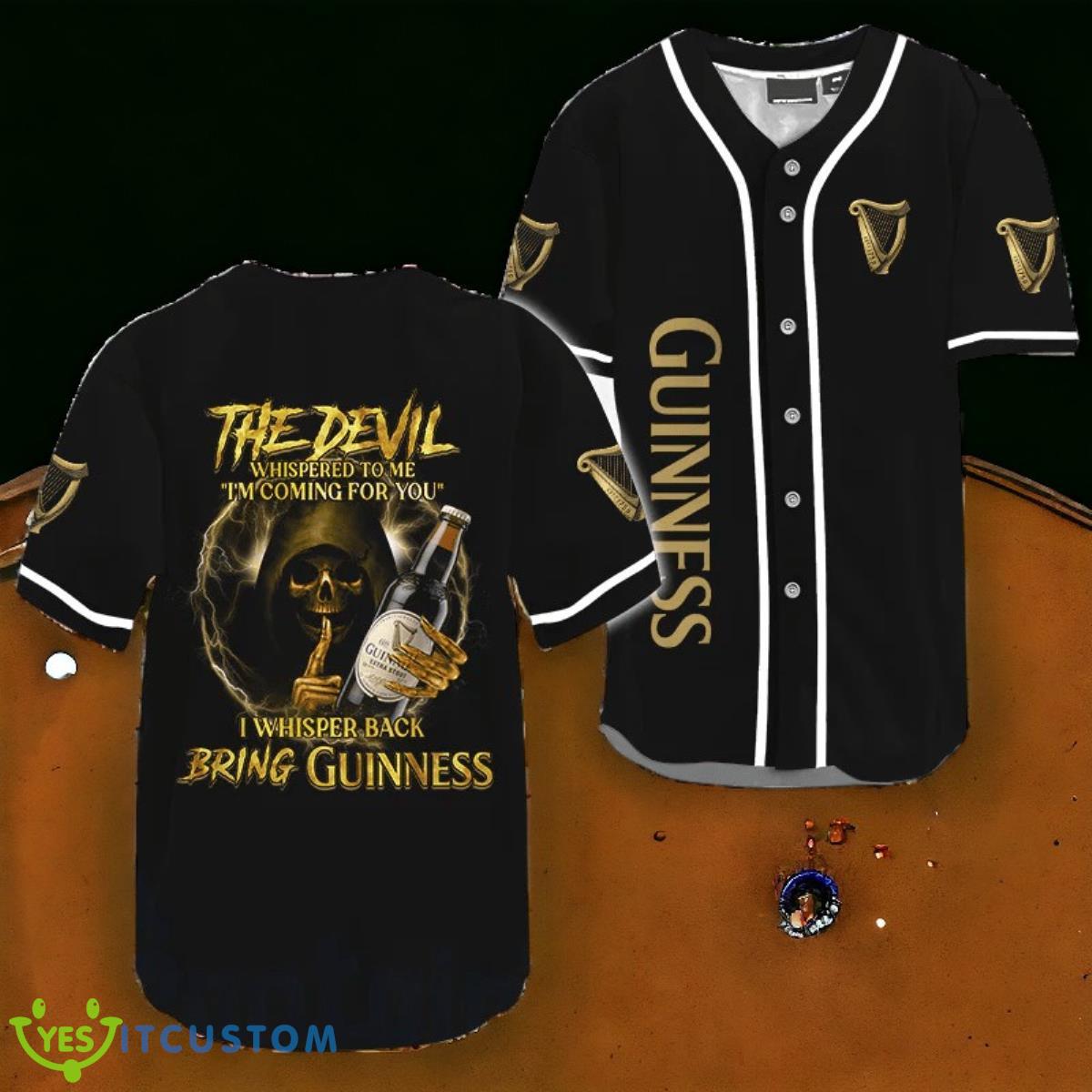 The Devil Bring Guinness Baseball Jersey 3 The Devil Bring Guinness Baseball Jersey Product Photo 1
