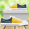 Vertical Stripes Los Angeles Chargers Canvas Low Top Shoes Sporty Comfortable Fit Trending Product Photo 1