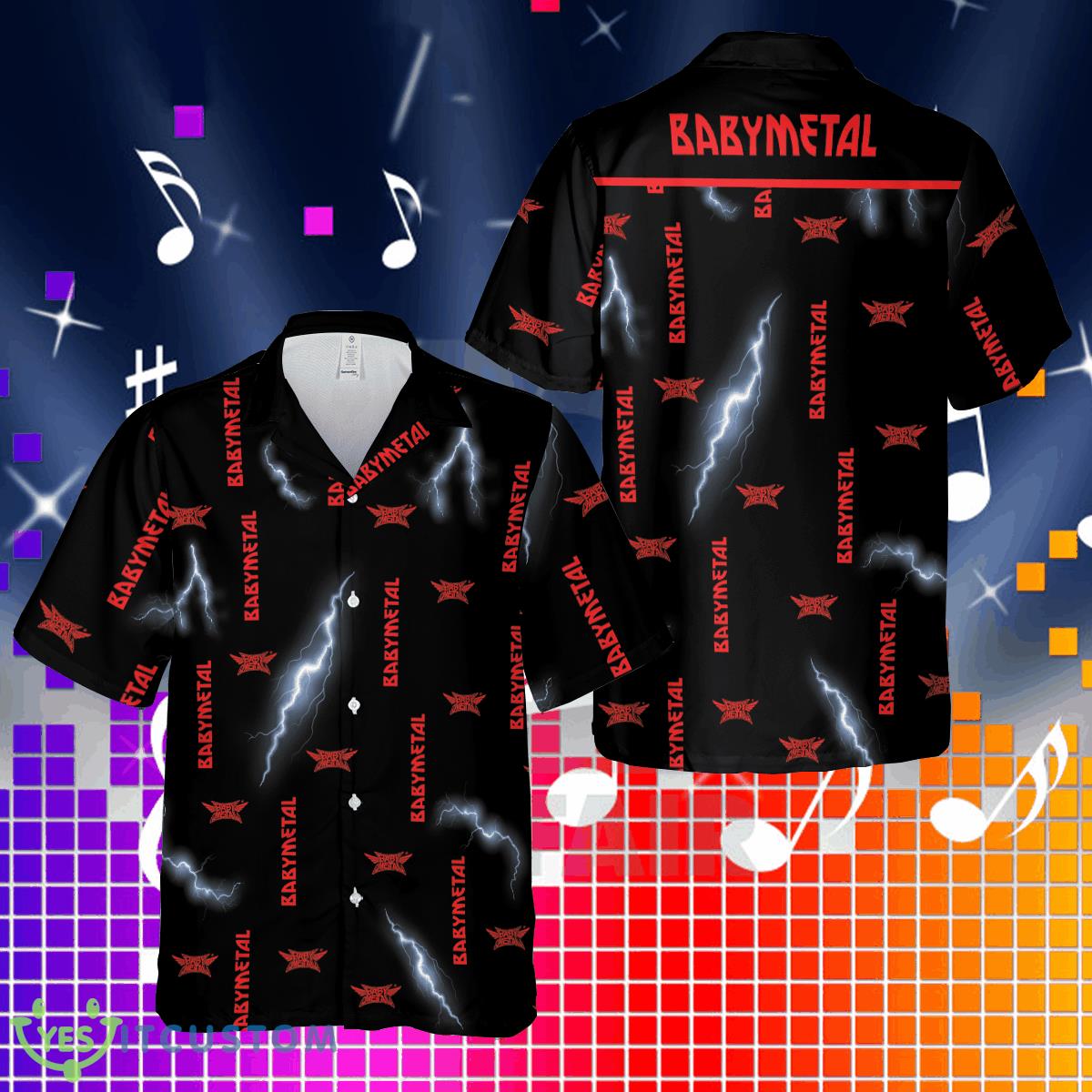 Babymetal Hawaiian Shirt Thunder Logo Band Red Gift For Fans Music 2 Babymetal Hawaiian Shirt Thunder Logo Band Red Gift For Fans Music - Babymetal Hawaiian Shirt Thunder Logo Band Red Gift For Fans Music