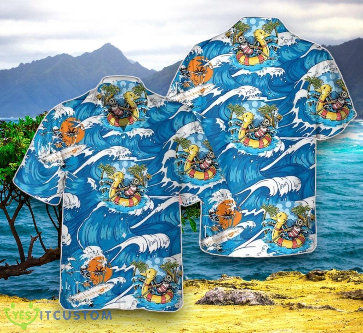 Beach Surfing Skull 3D Hawaiian Tropical Hawaiian Shirt Impressive Gift 2 Beach Surfing Skull 3D Hawaiian Tropical Hawaiian Shirt Impressive Gift Product Photo 1