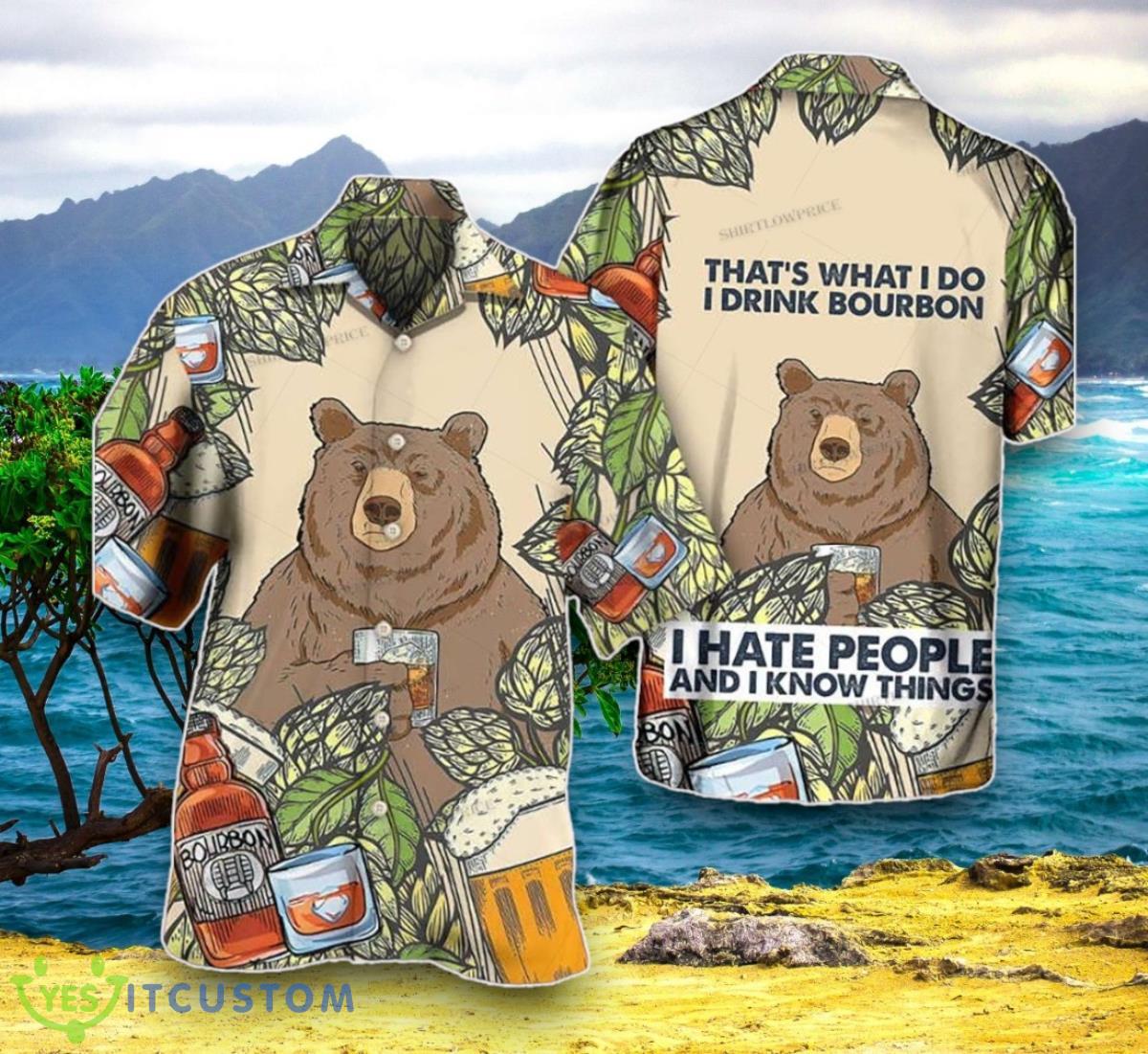 Bear I Drink Bourbon Hawaiian Shirt Impressive Gift 2 Bear I Drink Bourbon Hawaiian Shirt Impressive Gift Product Photo 1
