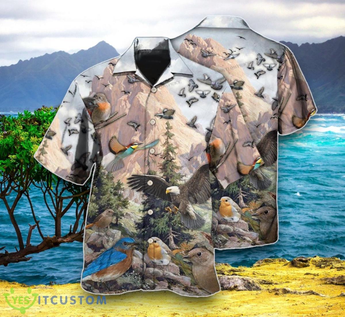 Birds On Mountain Hawaiian Shirt Impressive Gift 2 Birds On Mountain Hawaiian Shirt Impressive Gift Product Photo 1