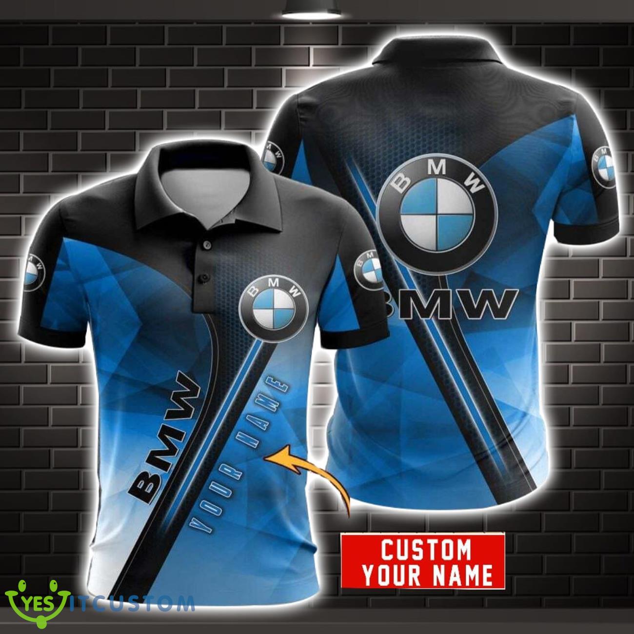 BMW AOP Polo Shirt Gift For Men Custom Name 3 BMW AOP Polo Shirt Gift For Men Custom Name Product Photo 1
