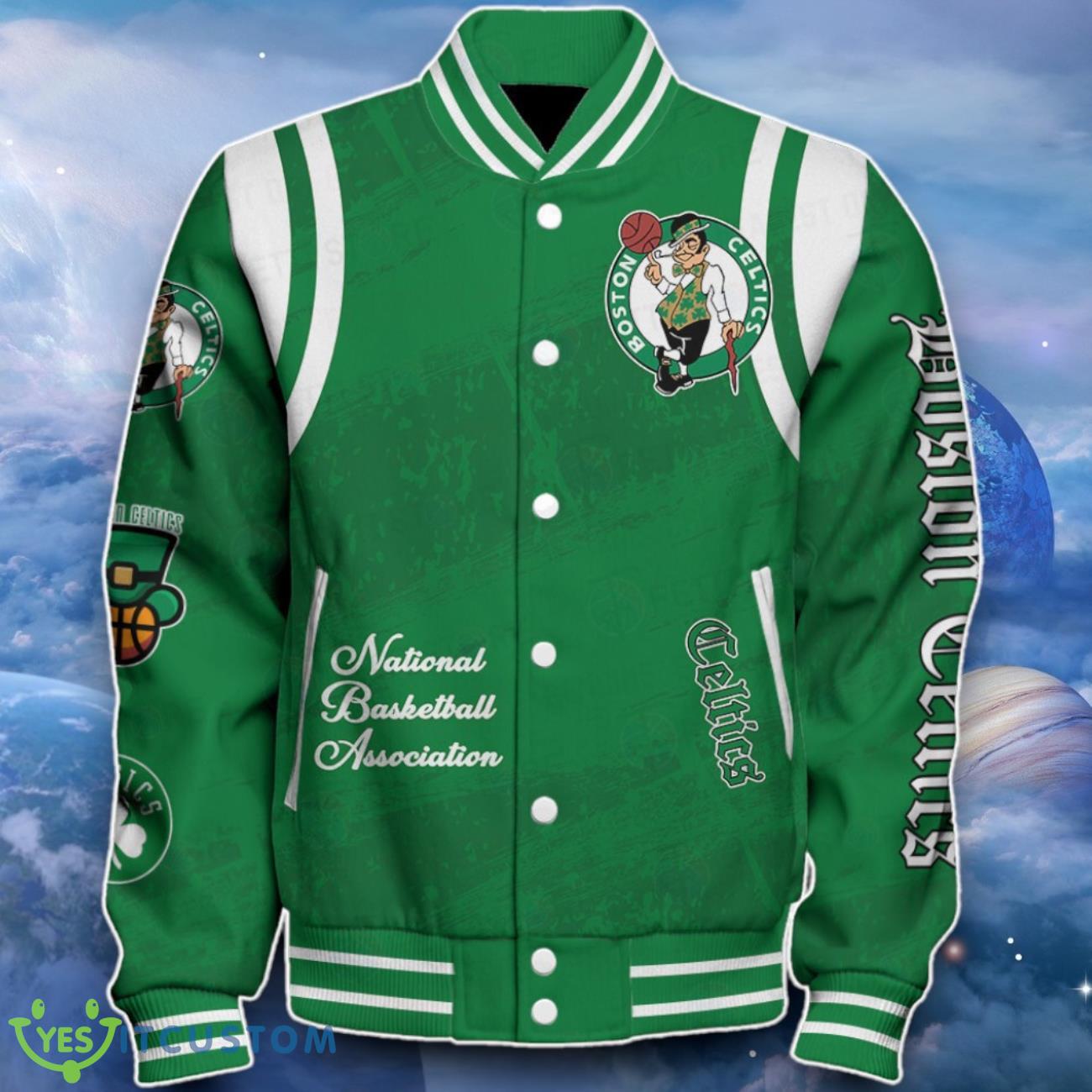 Boston Celtics Baseball Jacket Morden Design For Fans 8 Boston Celtics Baseball Jacket Morden Design For Fans Product Photo 2