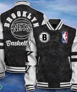 Brooklyn Nets Baseball Jacket Impressive Design For Fans Product Photo 1