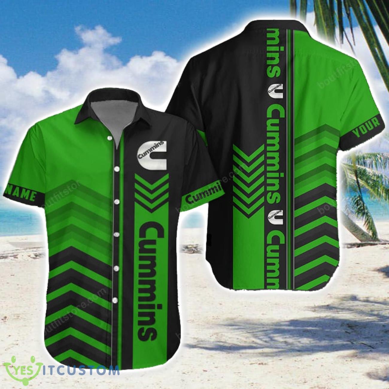 Cummins Green Hawaiian Shirt Men Women Beach Gift Custom Name 2 Cummins Green Hawaiian Shirt Men Women Beach Gift Custom Name Product Photo 1