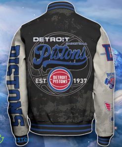 Detroit Pistons Baseball Jacket Unique Design For Fans 5 Detroit Pistons Baseball Jacket Unique Design For Fans Product Photo 3