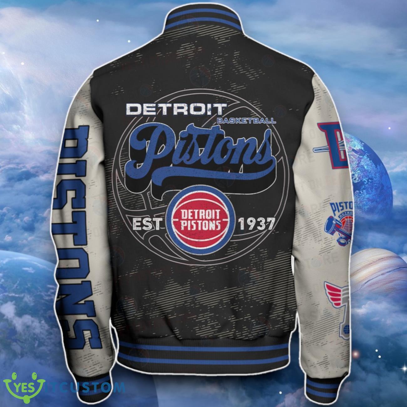 Detroit Pistons Baseball Jacket Unique Design For Fans 3 Detroit Pistons Baseball Jacket Unique Design For Fans Product Photo 3