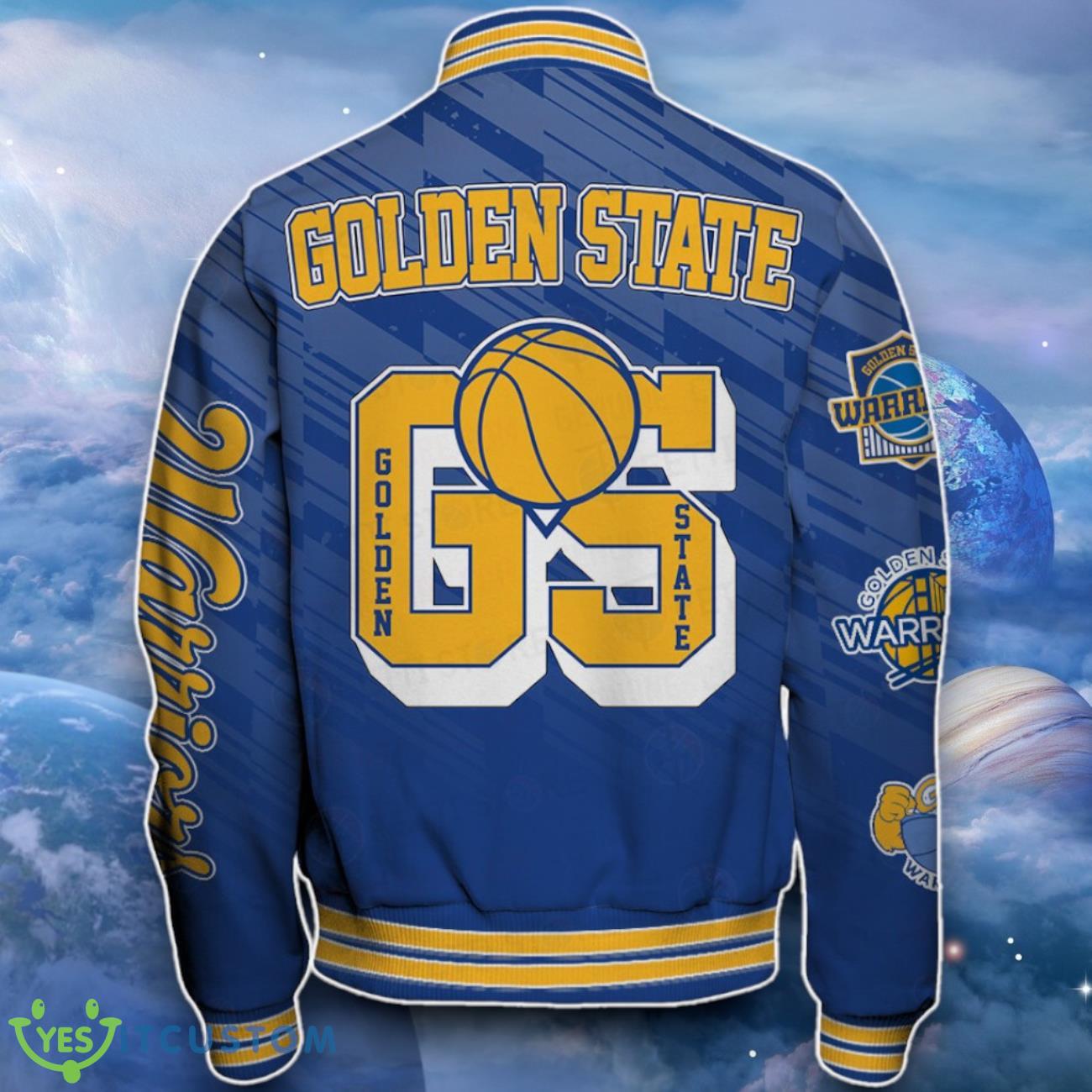 Golden State Warriors Baseball Jacket Distinctive Design For Fans 3 Golden State Warriors Baseball Jacket Distinctive Design For Fans Product Photo 3