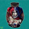 Harley Quinn I Love Mr Joker Red Tattoo 3D Hoodie Style Gift For Men And Women Product Photo 1