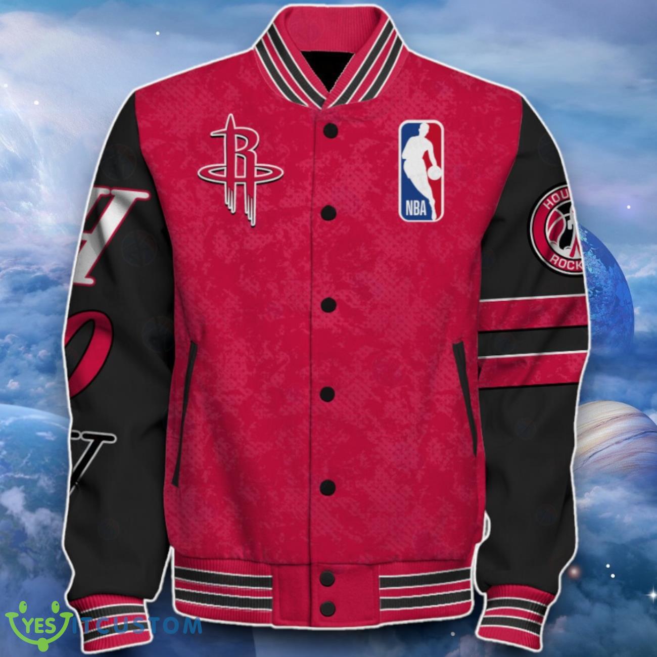 Houston Rockets Baseball Jacket Impressive Design For Fans 8 Houston Rockets Baseball Jacket Impressive Design For Fans Product Photo 2