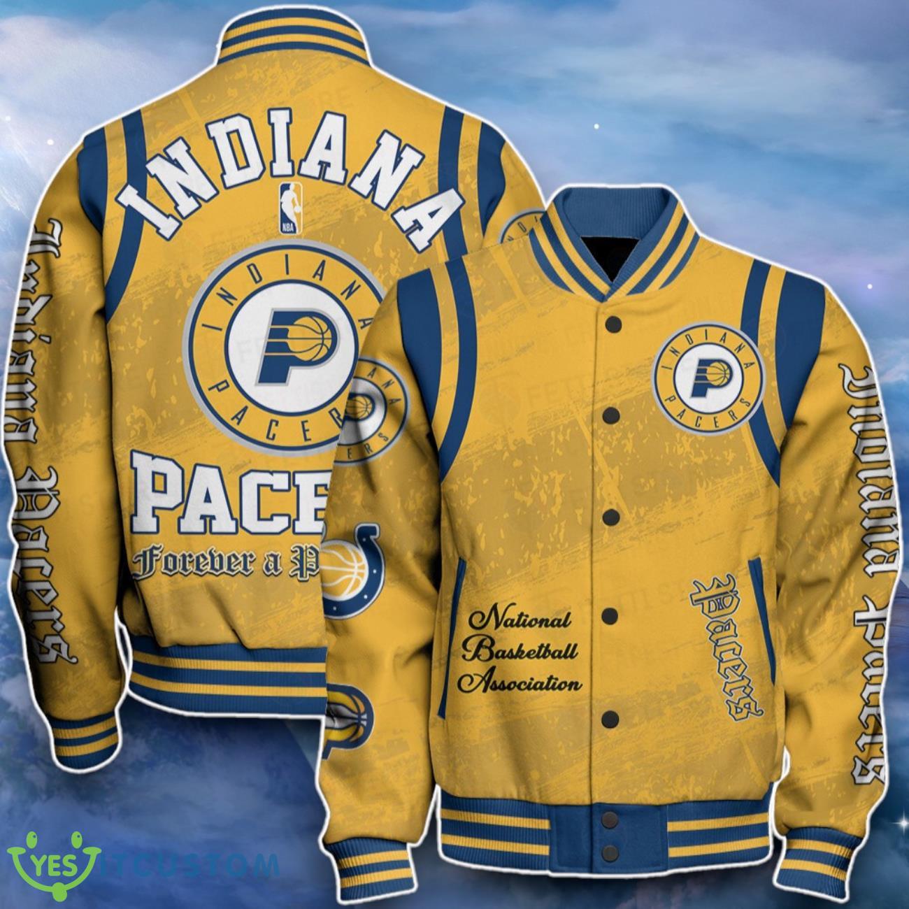 Indiana Pacers Baseball Jacket Remarkable Design For Fans 7 Indiana Pacers Baseball Jacket Remarkable Design For Fans Product Photo 1