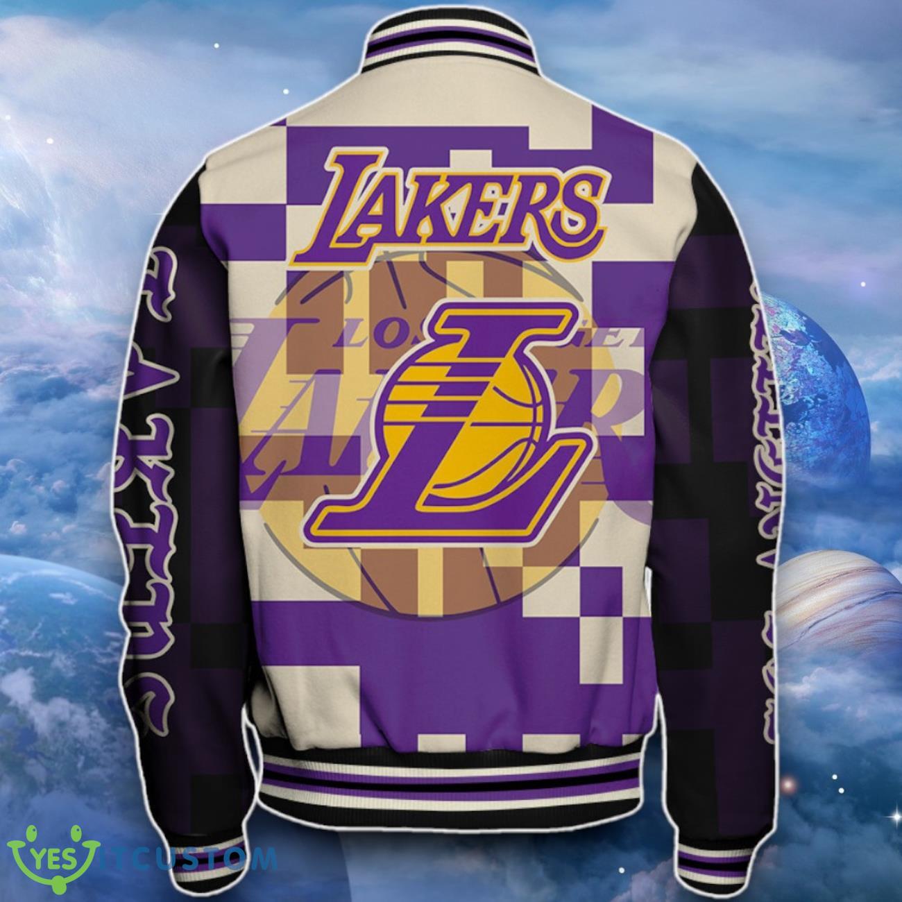 Los Angeles Lakers Baseball Jacket Impressive Choice For Fans 3 Los Angeles Lakers Baseball Jacket Impressive Choice For Fans Product Photo 3