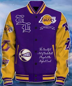 Los Angeles Lakers Baseball Jacket Perfect Choice For Fans 4 Los Angeles Lakers Baseball Jacket Perfect Choice For Fans Product Photo 2