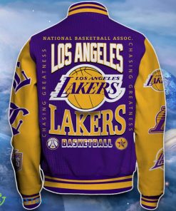 Los Angeles Lakers Baseball Jacket Perfect Choice For Fans 5 Los Angeles Lakers Baseball Jacket Perfect Choice For Fans Product Photo 3
