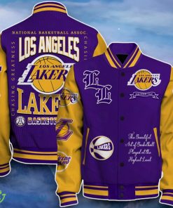 Los Angeles Lakers Baseball Jacket Perfect Choice For Fans Product Photo 1