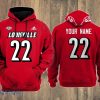 Louisville Cardinals 3D Hoodie Style Gift Custom Name And Number Product Photo 1