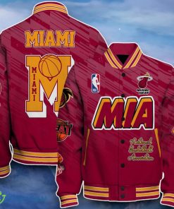 Miami Heat Baseball Jacket Distinctive Design For Fans Product Photo 1