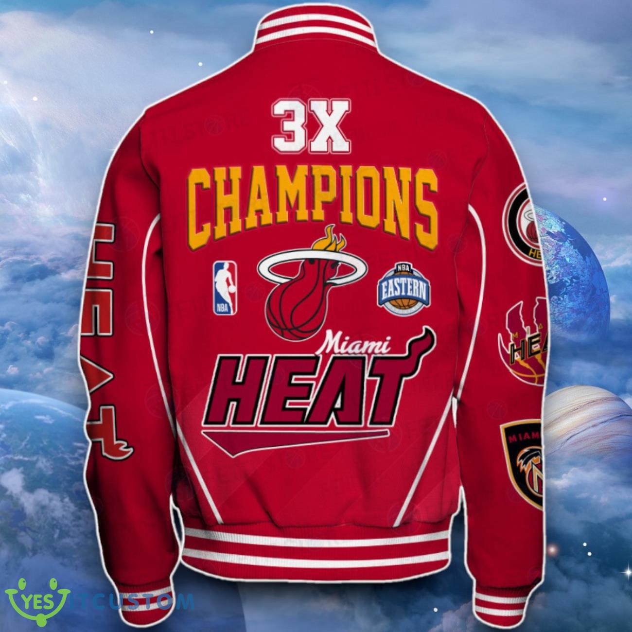 Miami Heat Baseball Jacket Great Design For Fans 3 Miami Heat Baseball Jacket Great Design For Fans Product Photo 3